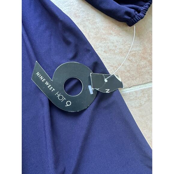 New‎ without tags ! NINE WEST Hot 9 Waist detail Dress Navy S8 - Picture 5 of 8